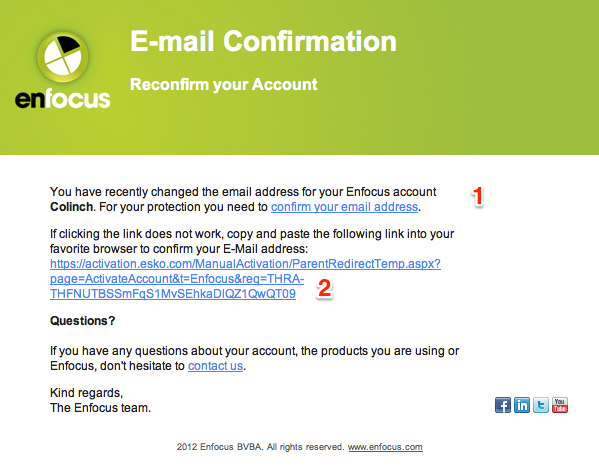 mail de confirmation d'ouverture de compte enfocus pitstop