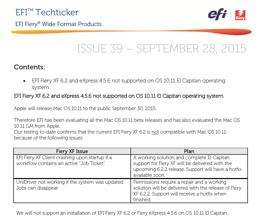 EFI erreur El Capitan Fiery XF et eXpress